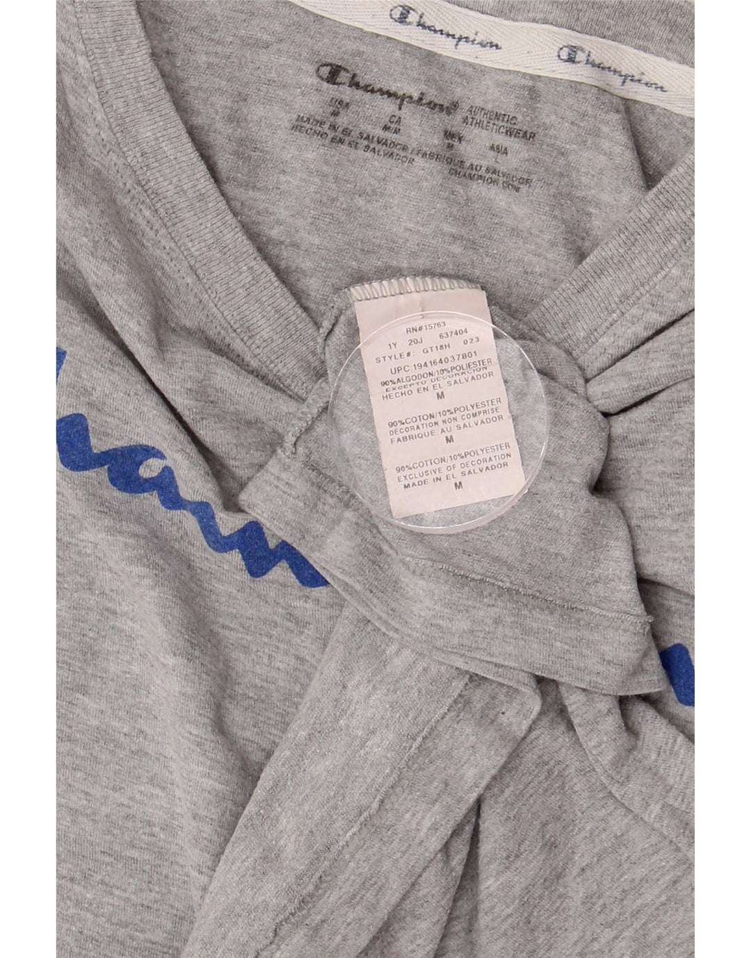 CHAMPION Grafik-T-Shirt-Oberteil für Damen, UK 12, mittelgraue Baumwolle