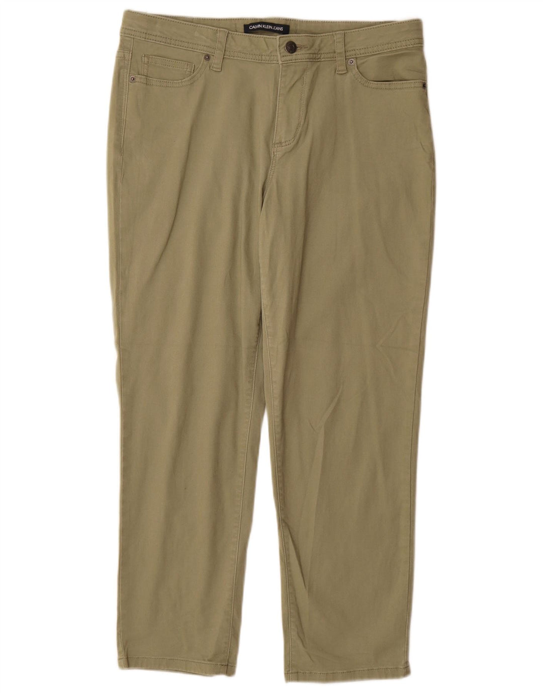 CALVIN KLEIN Damen Tapered Freizeithose US 10 Large W30 L27 Grün