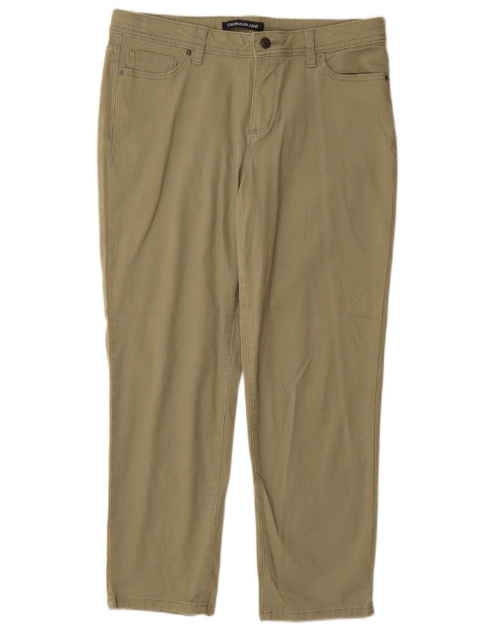 CALVIN KLEIN Damen Tapered Freizeithose US 10 Large W30 L27 Grün