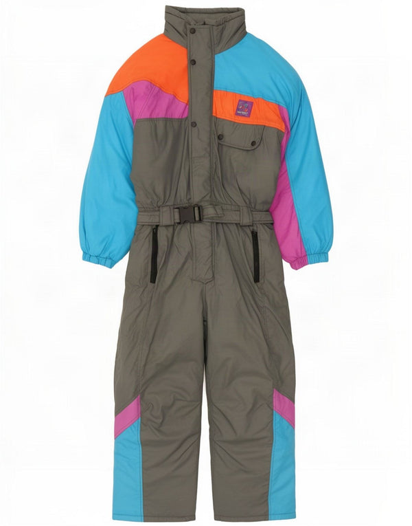 Brugi Herren-Skioverall mit Kapuze, UK 42, groß, Khaki, Colourblock-Polyamid
