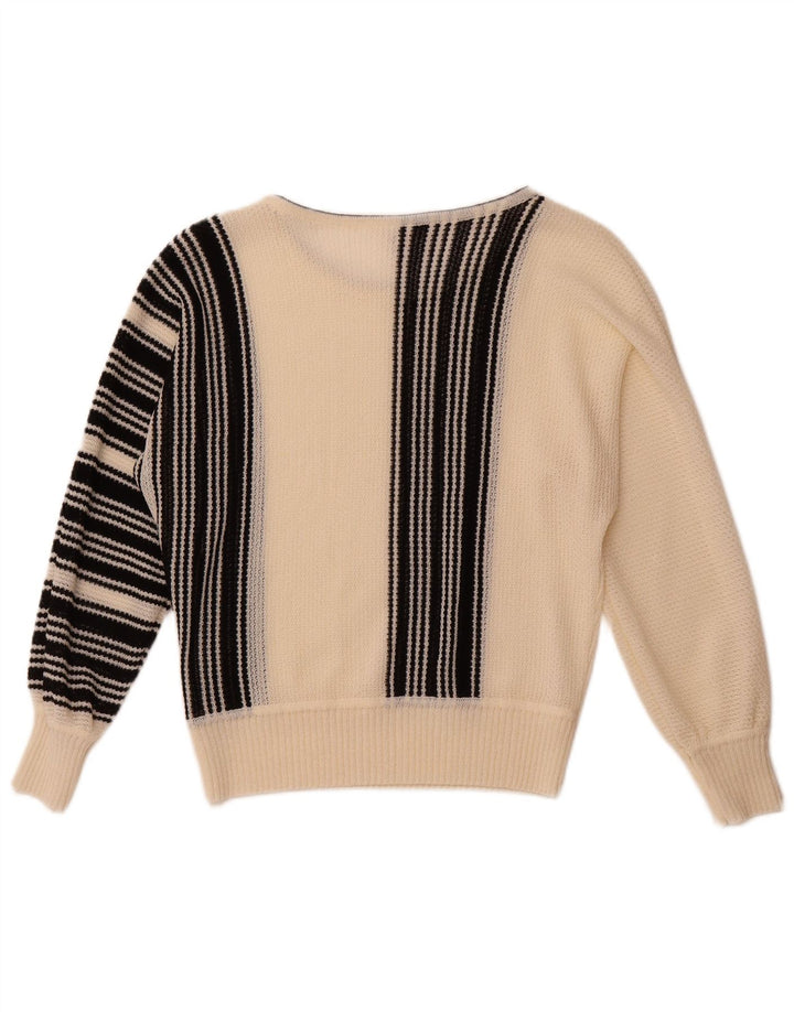 BODE Damen-Pullover mit U-Boot-Ausschnitt, EU 40, Mittel, gebrochenes Weiß, gestreift