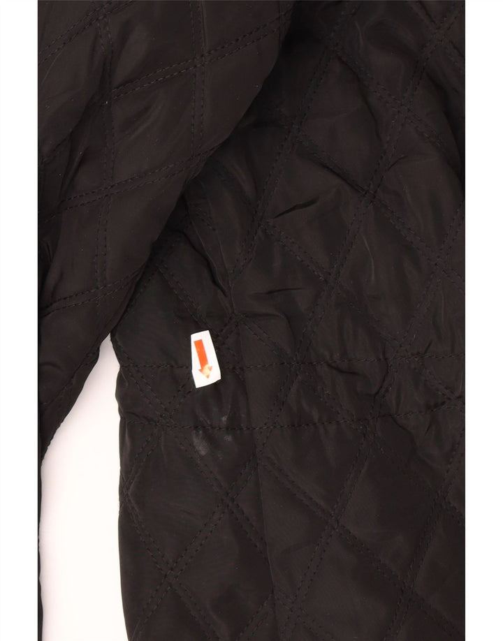 MICHAEL KORS Womens Quilted Jacket UK 18 XL Black Polyester