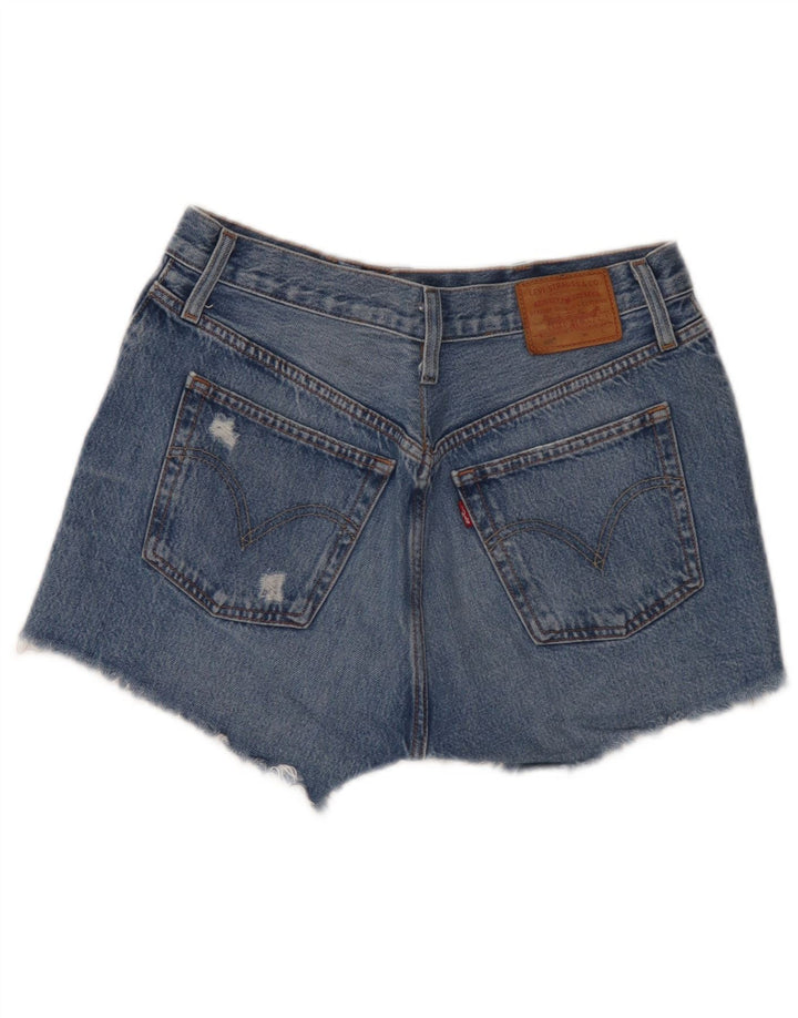Levi's Damen 501 Distressed Denim Shorts W29 Mittelblaue Baumwolle