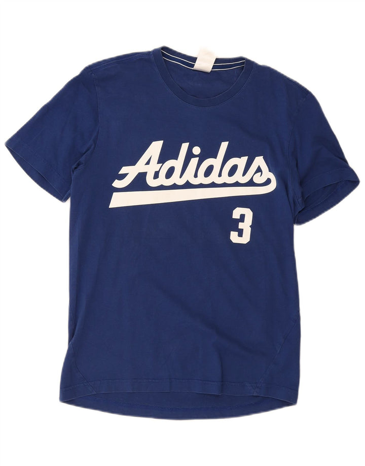 Adidas Herren Grafik T-Shirt Top Small Blau Baumwolle