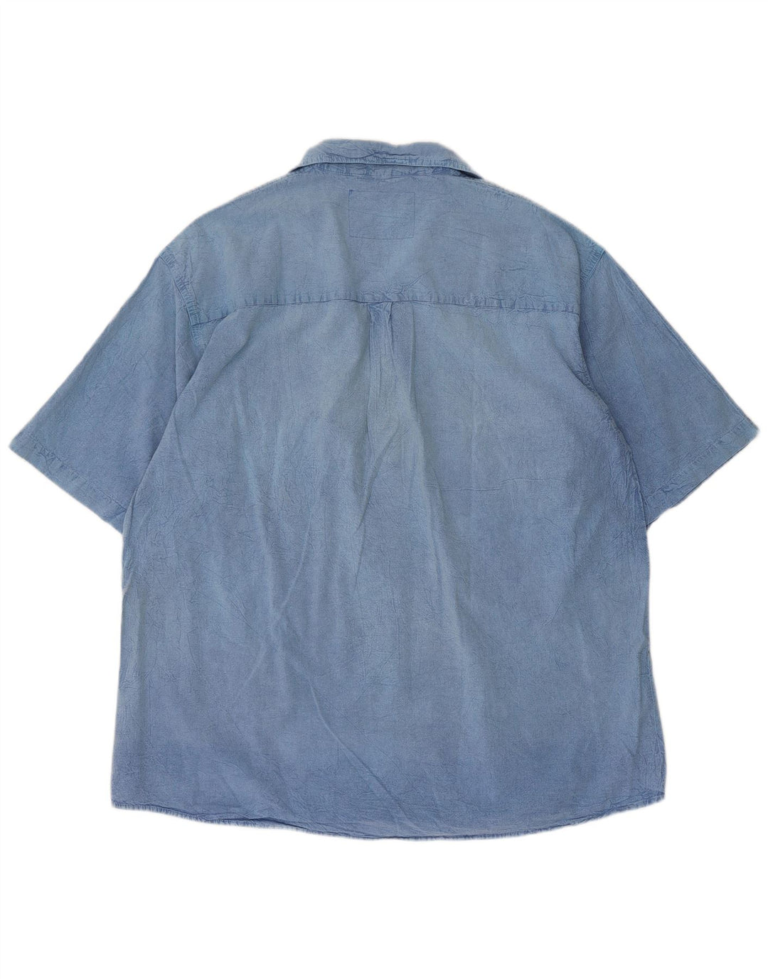 Vintage Herren Kurzarmhemd Groß Blau