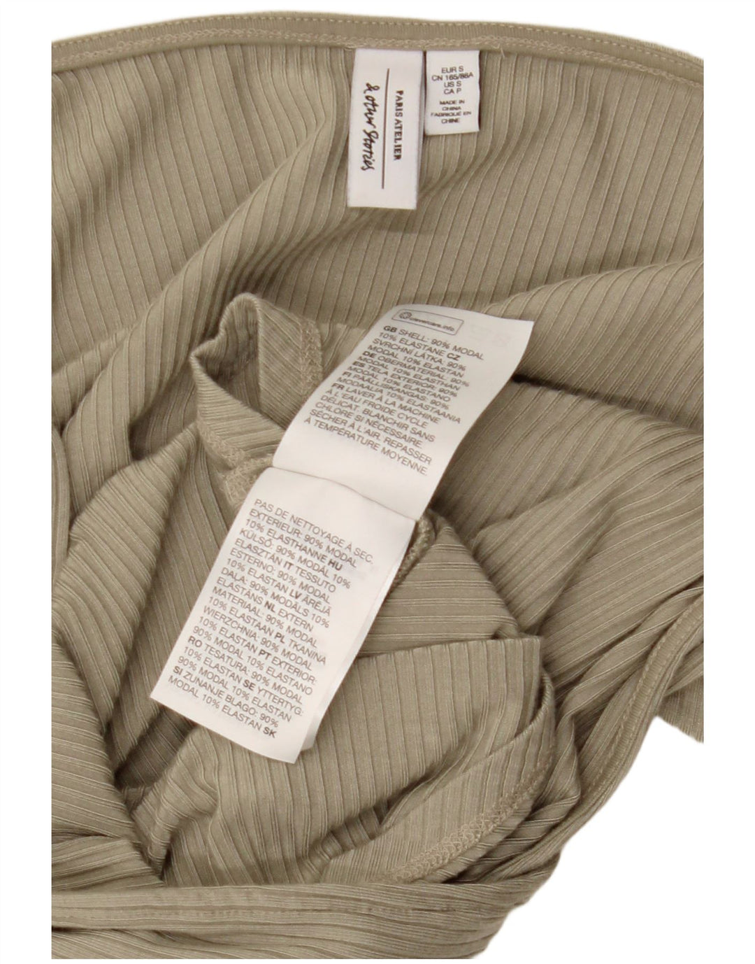 & OTHER STORIES Damen Langarm-Body UK 10 Small Grün Modal