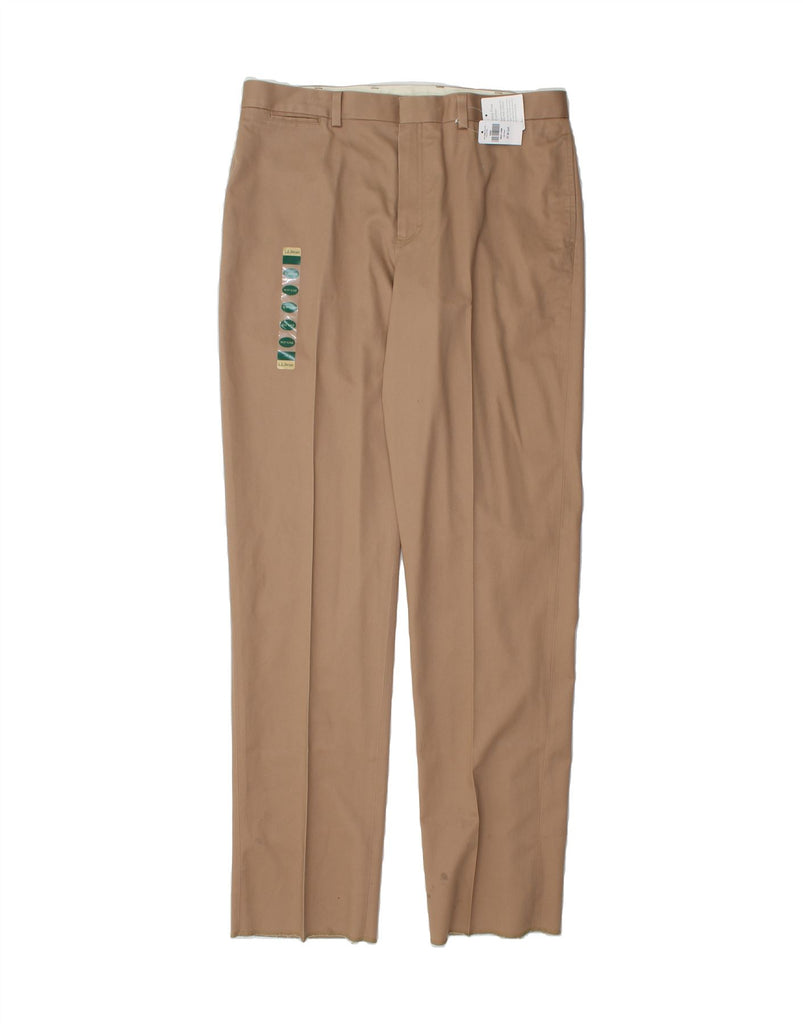 L.L.BEAN Mens Classic Fit Straight Suit Trousers  W37 L38 Beige Cotton Vintage L.L.Bean and Second-Hand L.L.Bean from Messina Hembry 