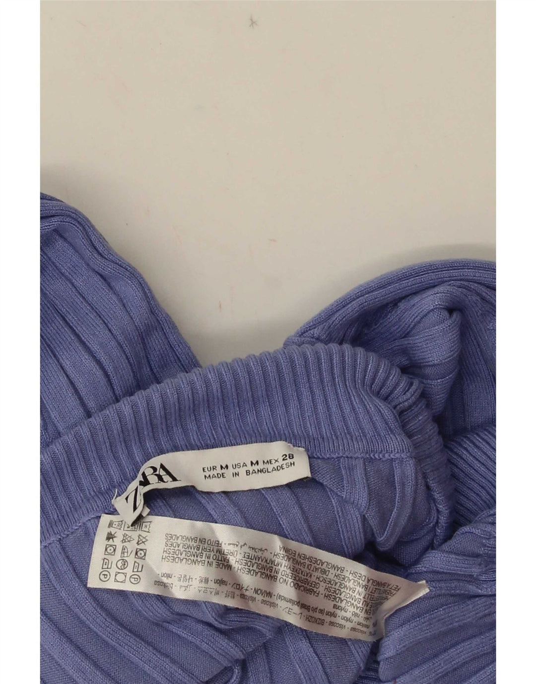 Zara Damen Crop Oversized Rollkragenpullover Pullover UK 12 Mittellila