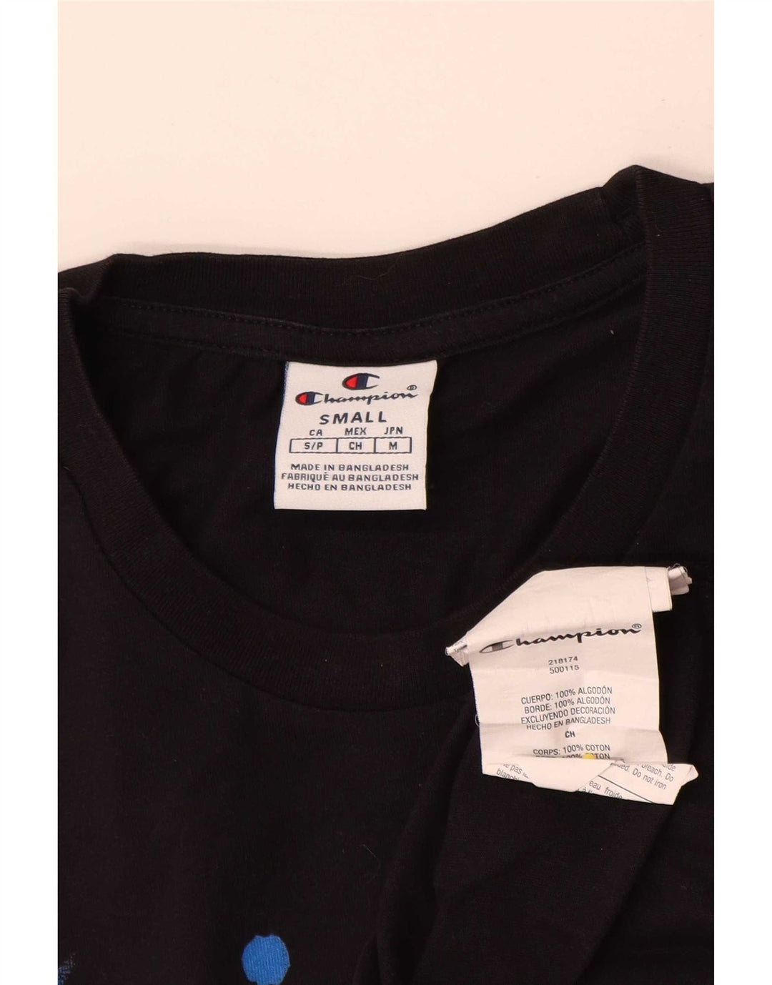 Champion Herren-T-Shirt mit Grafik, Größe S, schwarze Baumwolle