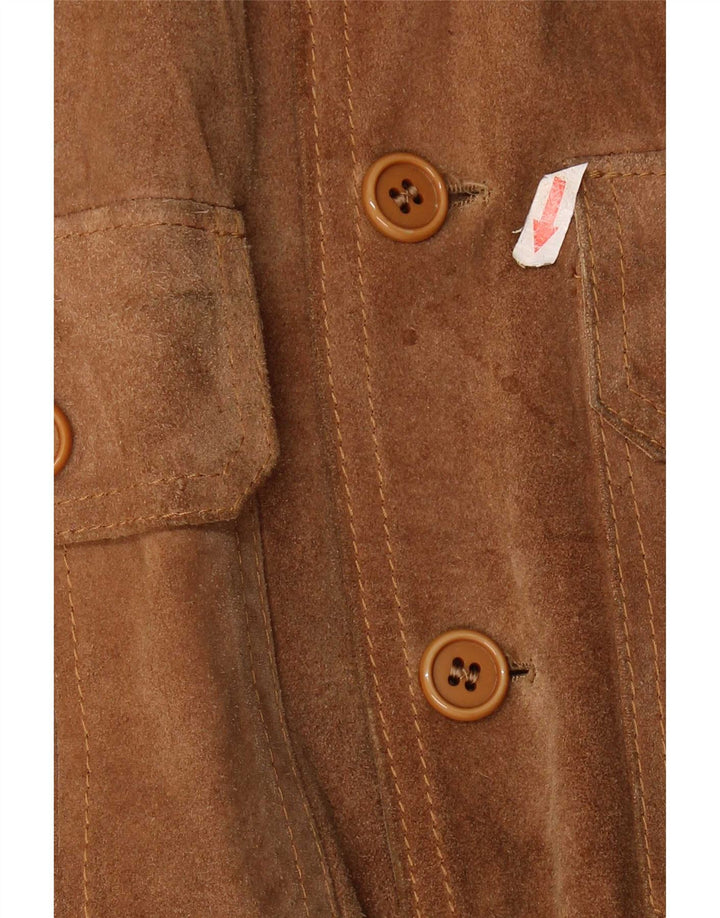 Vintage Herren Wildleder Bomberjacke IT 52 XL Braunes Leder