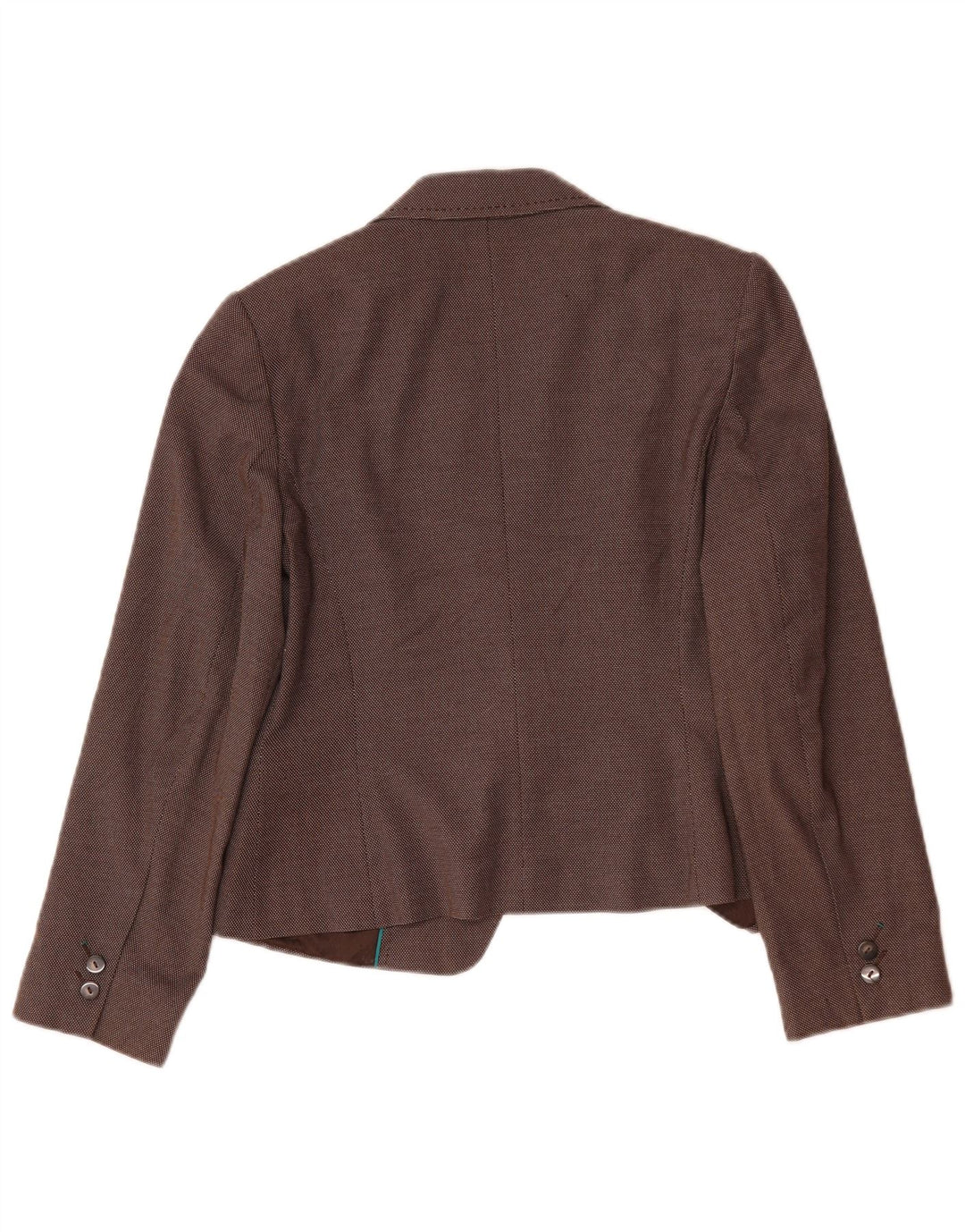 Marks & Spencer Damen 1-Knopf-Blazerjacke UK 12 Mittelbraun gefleckt