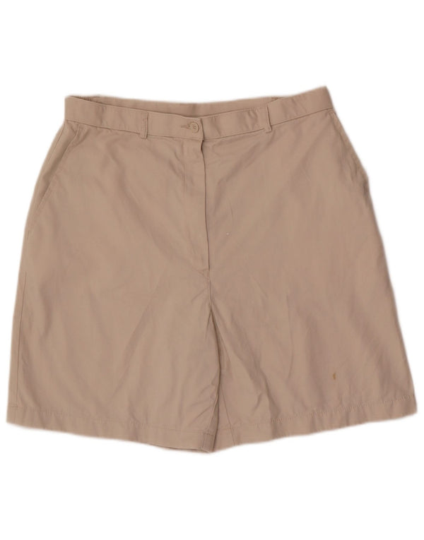 Marks & Spencer Damen-Chinoshorts mit hoher Taille, UK 16, Größe L W30, beige Baumwolle
