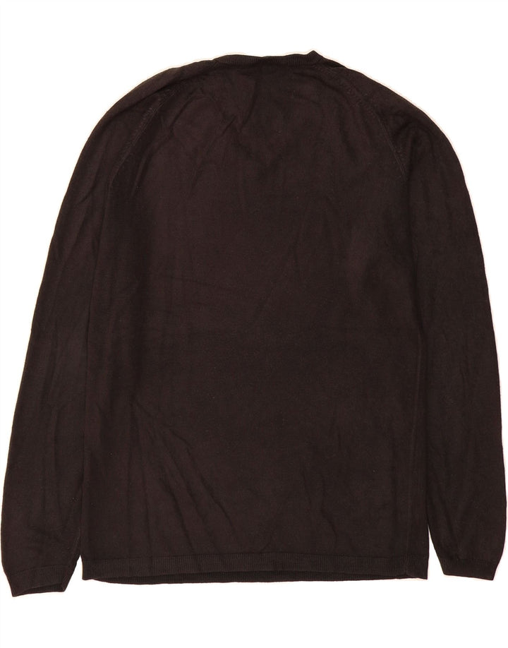 MARKS & SPENCER Mens V-Neck Jumper Sweater Small Black Acrylic Vintage Marks & Spencer and Second-Hand Marks & Spencer from Messina Hembry 