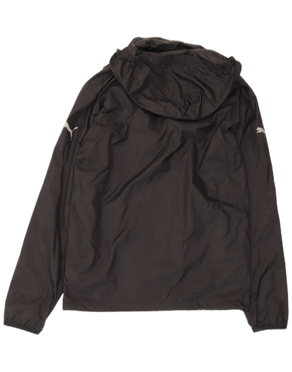 Puma Mens Hooded Rain Jacket UK 38 Medium Black Nylon