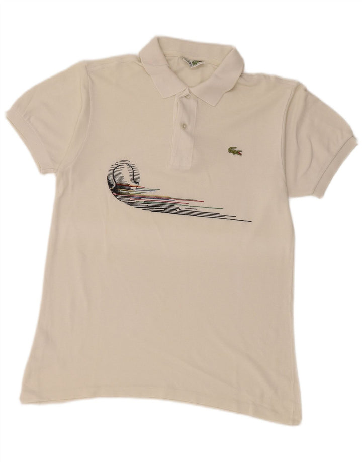 LACOSTE Herren-Poloshirt, Größe 3, klein, weiße Baumwolle