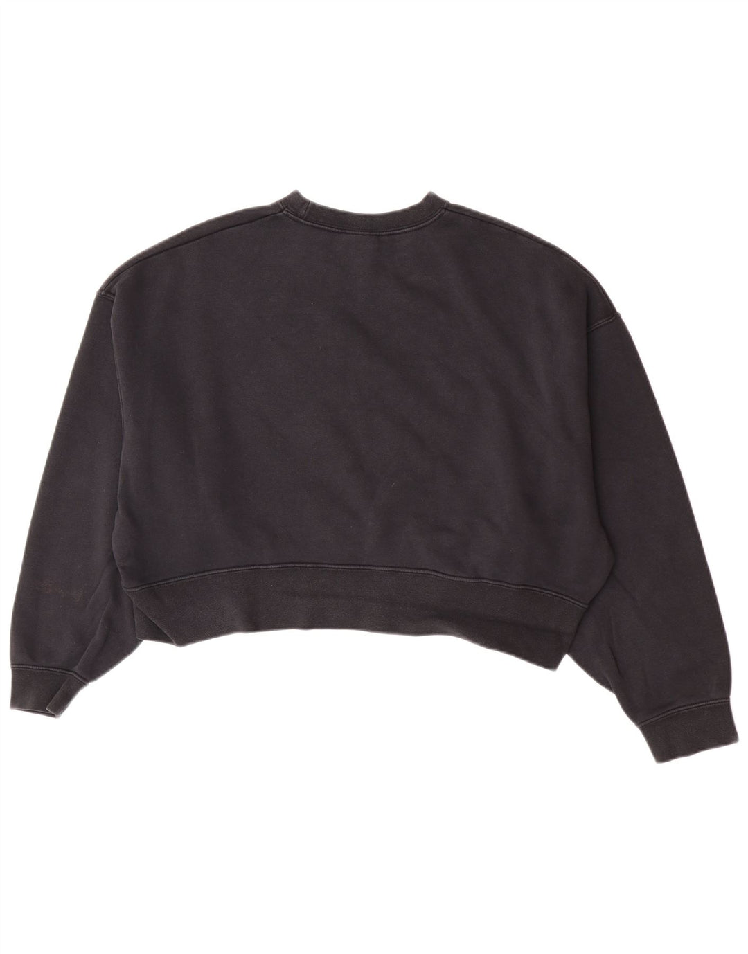 Nike Damen Crop Oversized Sweatshirt Pullover UK 10 Small Schwarz Baumwolle