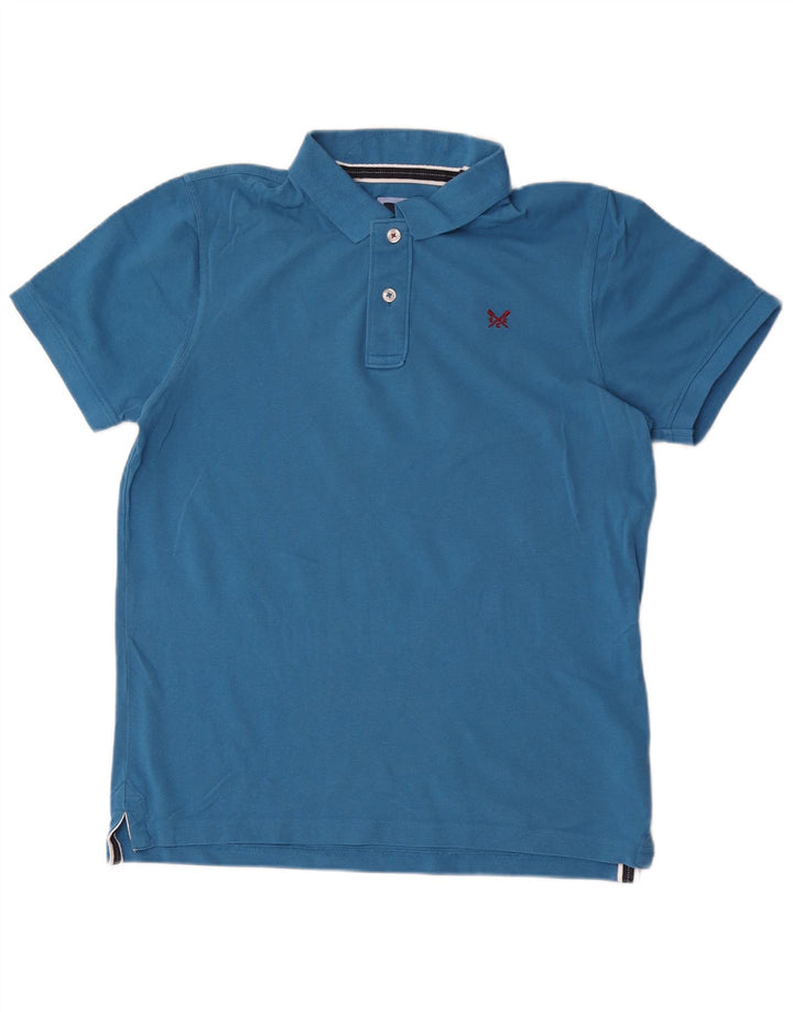 Crew Clothing Herren-Poloshirt aus mittelblauer Baumwolle