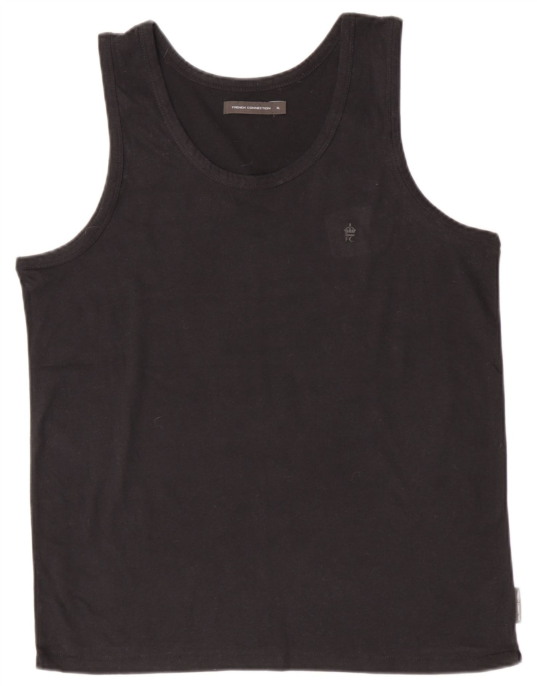 French Connection Herren-Weste-Top XL aus schwarzer Baumwolle