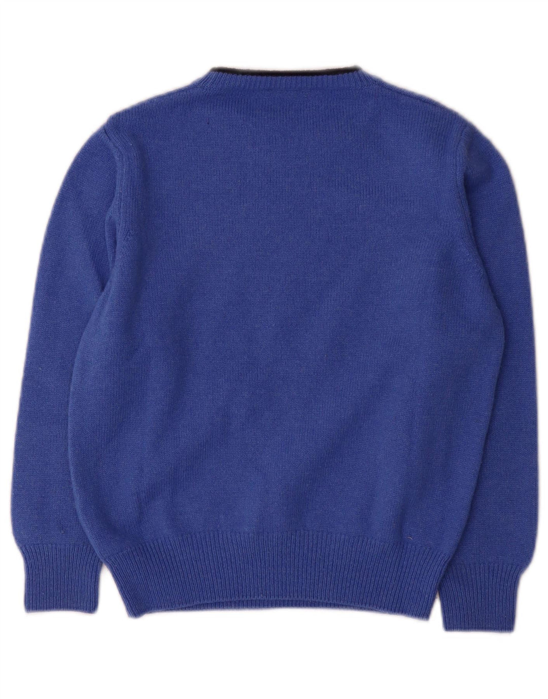 Fred Perry Jungen-Pullover mit Rundhalsausschnitt, 7–8 Jahre, blaue Wolle