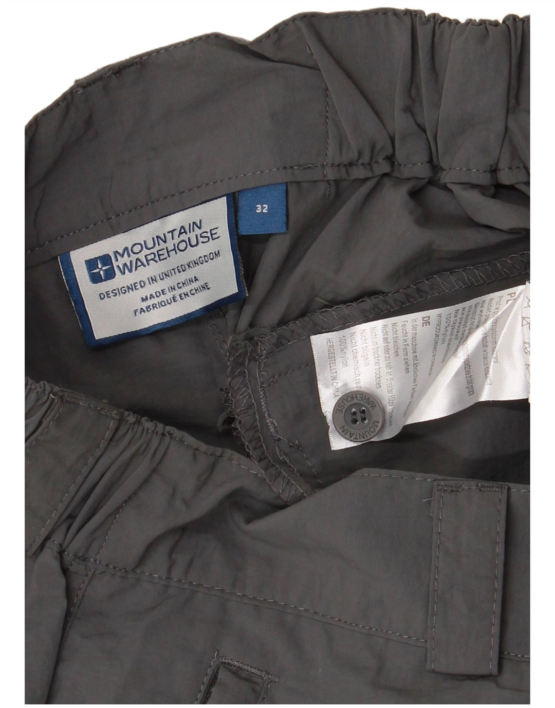 MOUNTAIN WAREHOUSE Herren Cargoshorts W32 Mittelgraues Nylon