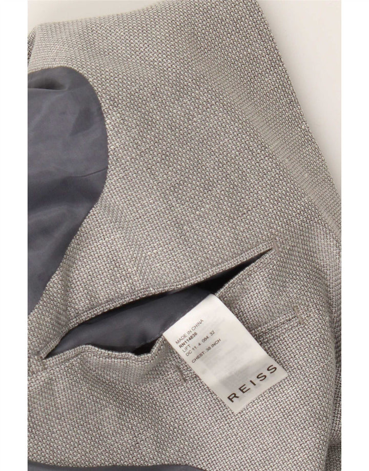 Reiss Herren-Blazer mit 2 Knöpfen, UK 38, mittelgraue Wolle