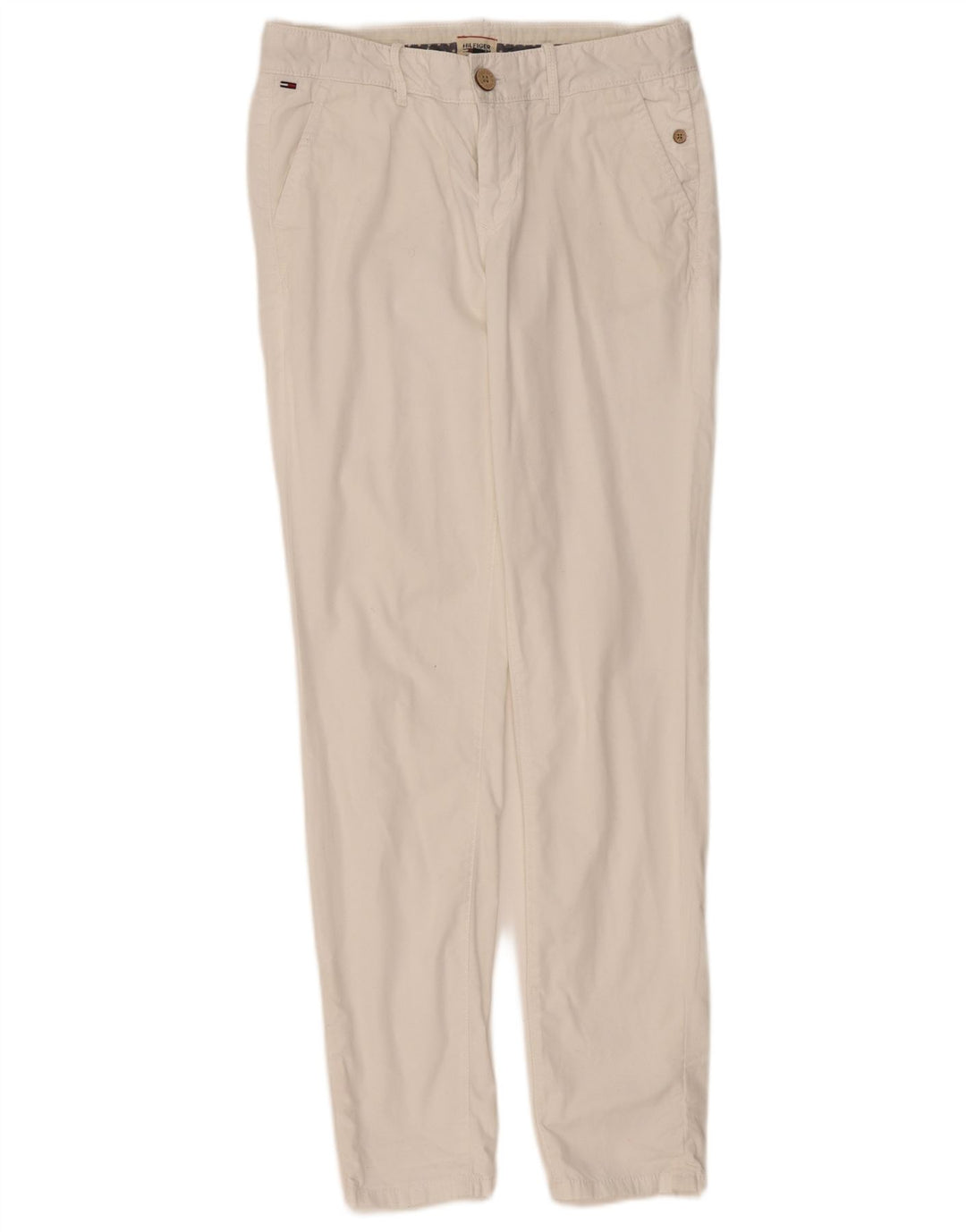 Tommy Hilfiger Slim Chino-Hose für Damen, W27, L32, Weiß