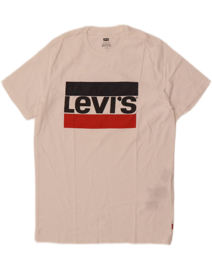 Levi's Herren-T-Shirt mit Grafik, Größe S, weiße Baumwolle