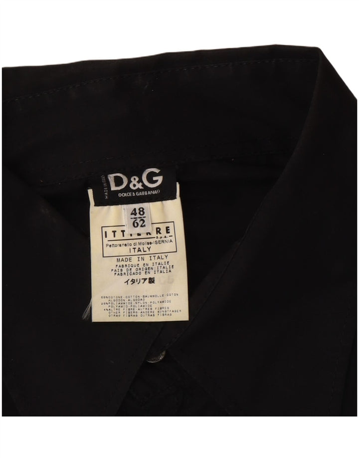 Dolce & Gabbana Herrenhemd Größe 48 2XL Schwarze Baumwolle