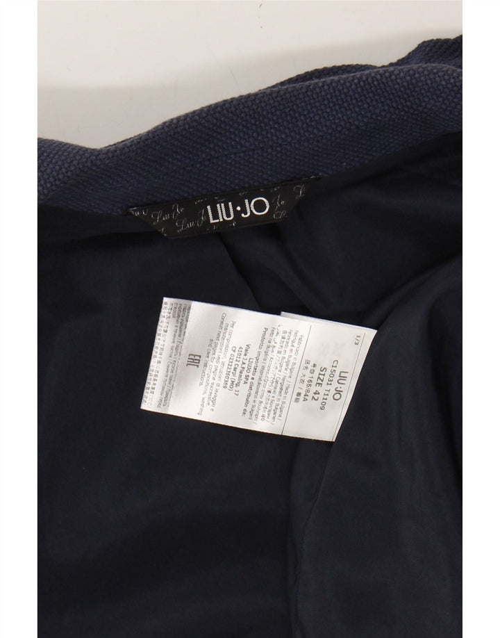 LIU JO Womens Overcoat IT 42 Medium Navy Blue Cotton Vintage Liu Jo and Second-Hand Liu Jo from Messina Hembry 