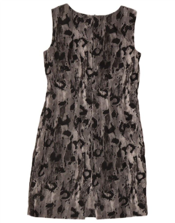 Marella Womens Abstract Pattern Ärmelloses Etuikleid UK 12 Mittelgrau