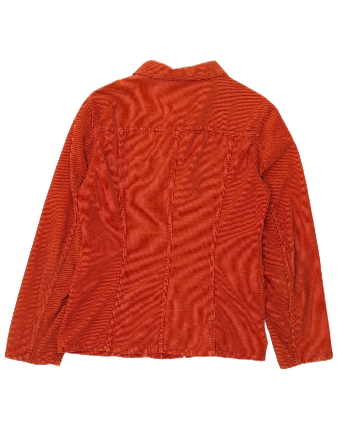 Benetton Damen Cordhemd UK 14 Mittelorange Baumwolle