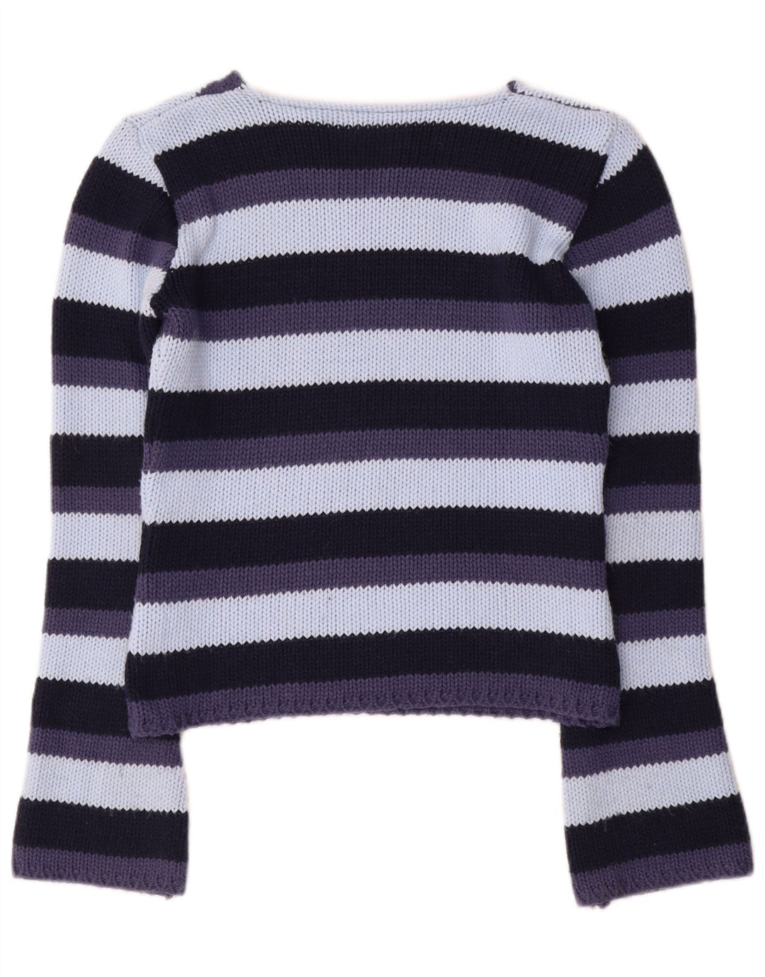 Vintage Damen V-Ausschnitt Pullover Pullover UK 12 Medium Bunt gestreift