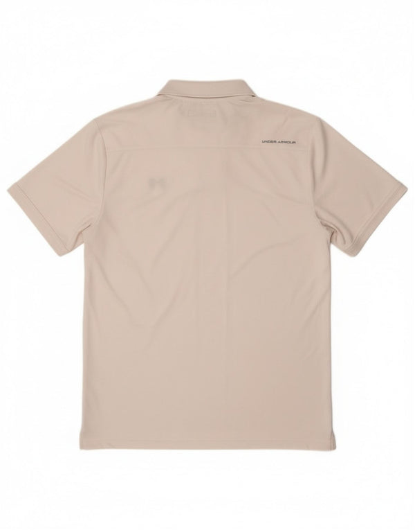 Under Armour Mens Heat Gear Polo Shirt Large White Polyester