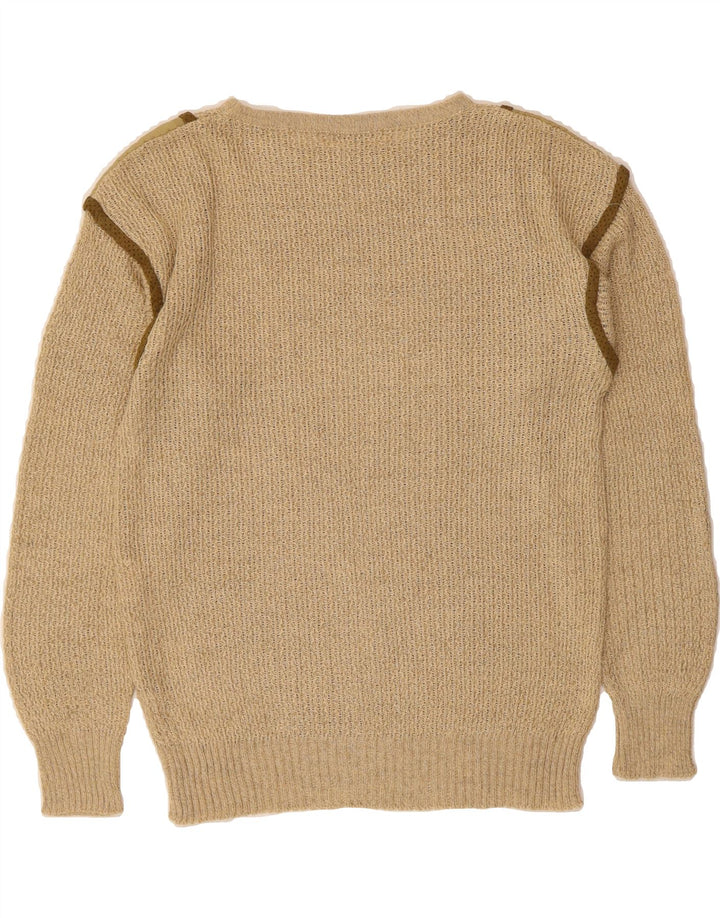 BIFFI Womens Boat Neck Jumper Sweater IT 44 Medium Green Linen Vintage Biffi and Second-Hand Biffi from Messina Hembry 