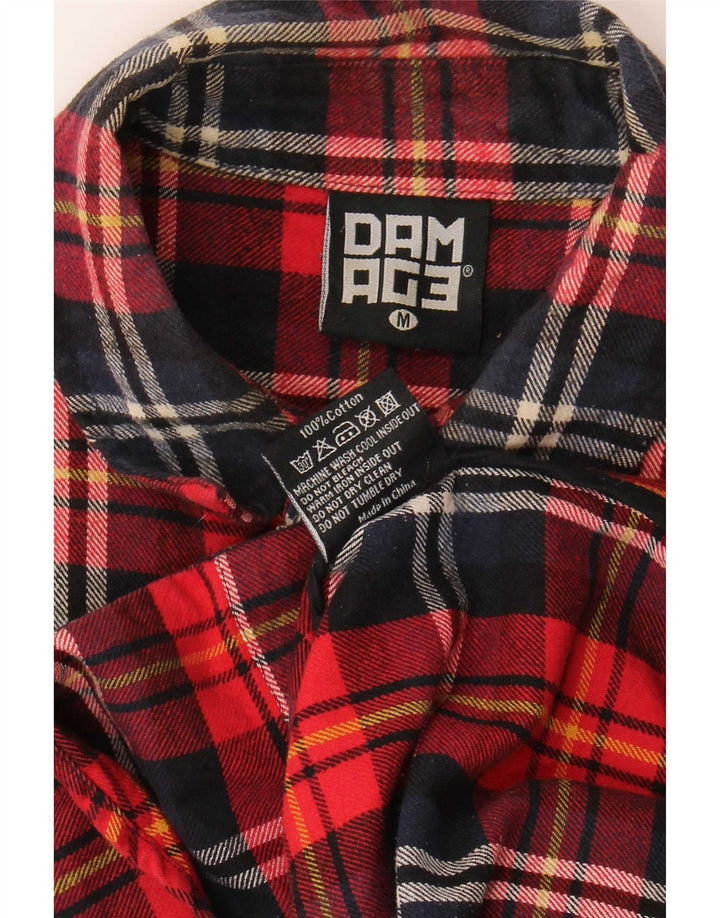 Vintage Herren Flanellhemd Mittelrot kariert aus Baumwolle