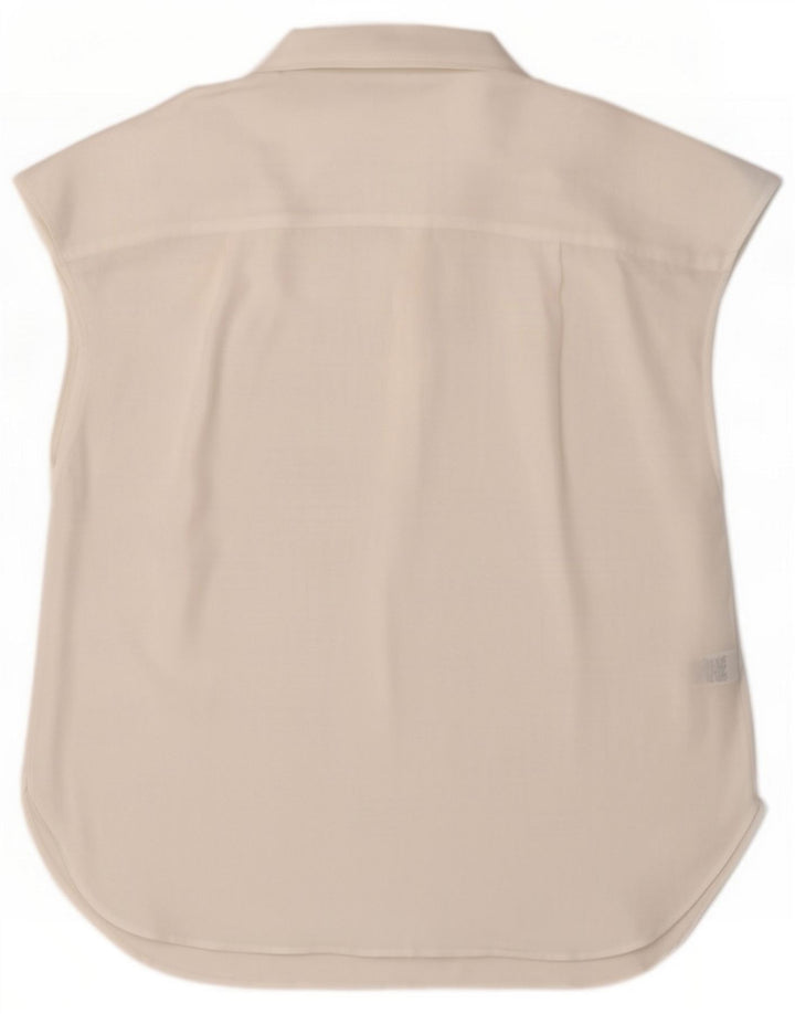 Marks & Spencer Damen Bluse Top UK 14 Large Weiß Polyester