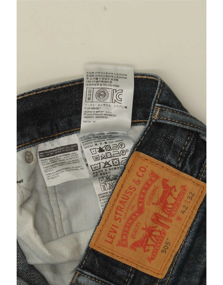 Levi's Herren 505 Straight Jeans W42 L28 Blaue Baumwolle