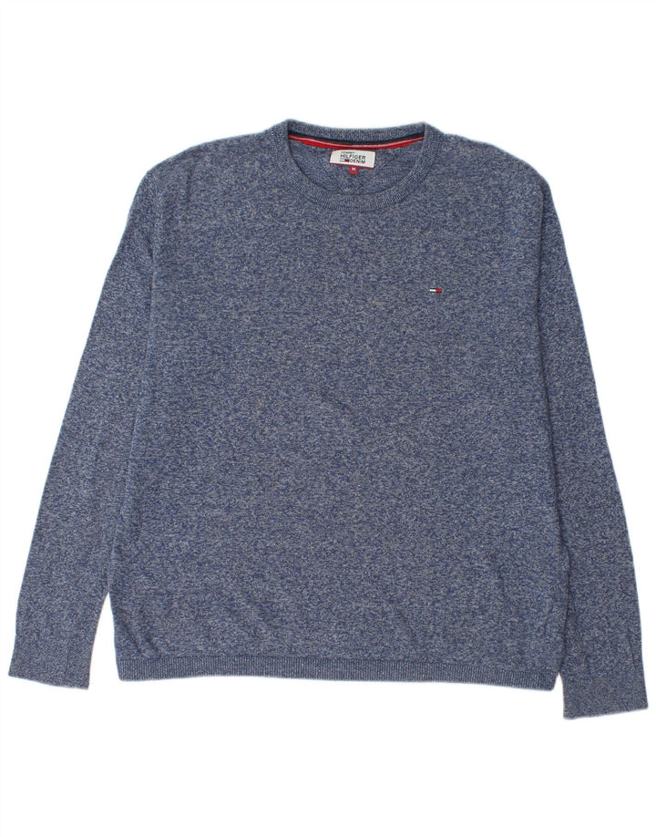 Tommy Hilfiger Herren-Pullover mit Rundhalsausschnitt, mittleres Marineblau meliert
