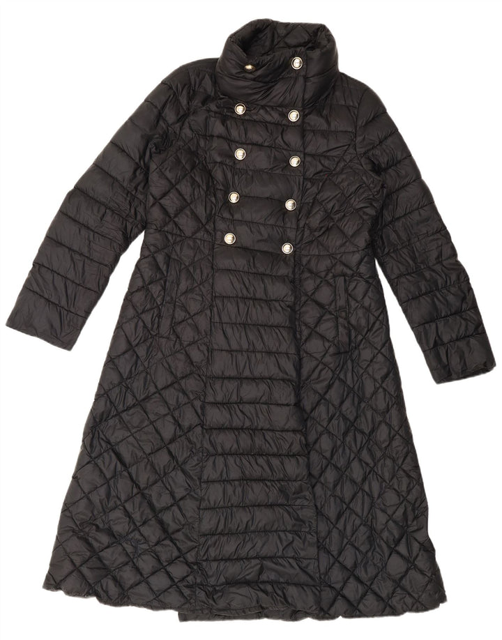 Intrend Damen Zweireihiger wattierter Mantel UK 16 Large Schwarz Polyester