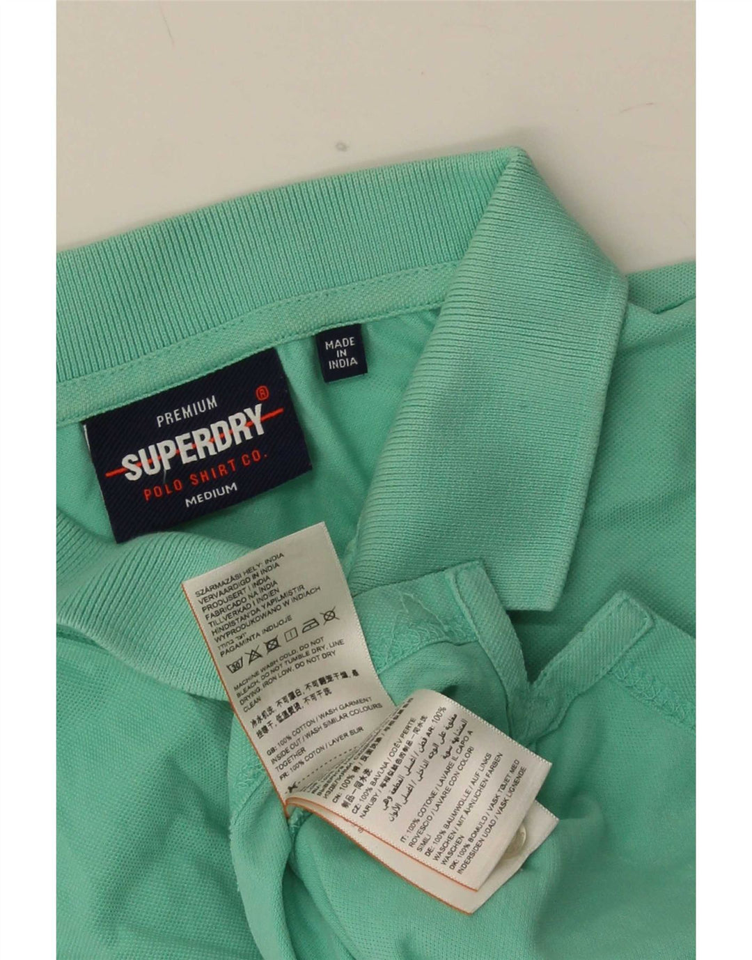 Superdry Herren-Poloshirt aus mittelgrüner Baumwolle