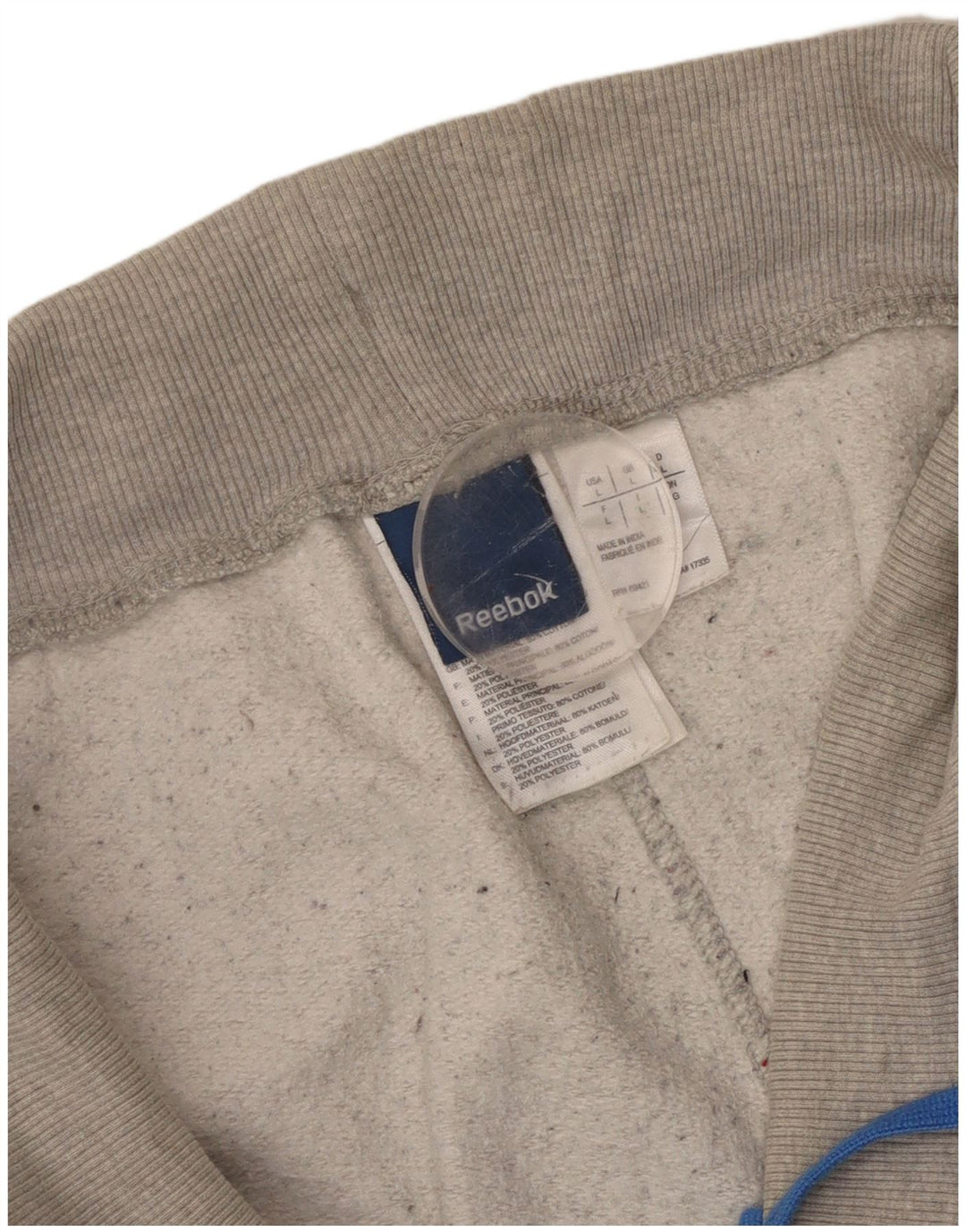 REEBOK Herren-Trainingshose, Jogginghose, Größe L, Grau, Baumwolle