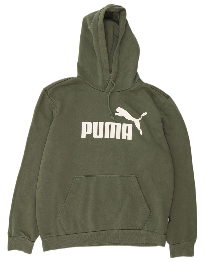 Puma Herren Grafik-Hoodie-Pullover aus mittlerer Khaki-Baumwolle