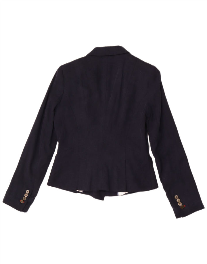 Zweireihiger Blazer für Damen von Zara, UK 12, mittleres Marineblau aus Lyocell