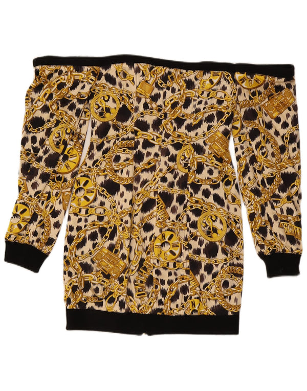 H&MOSCHINO Damen Kleid mit durchgehendem Reißverschluss, schulterfrei, Größe 36, XS, Gelb, Farbblock