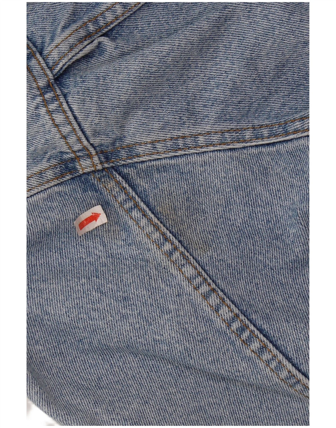 VINTAGE Herren-Jeansjacke mit Grafik, UK 36/38, kleine blaue Baumwolle