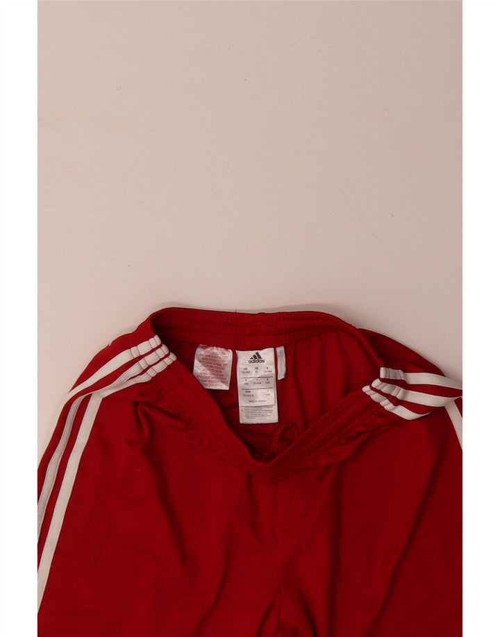 ADIDAS Boys Climalite Sport Shorts 13-14 Years Red Polyester