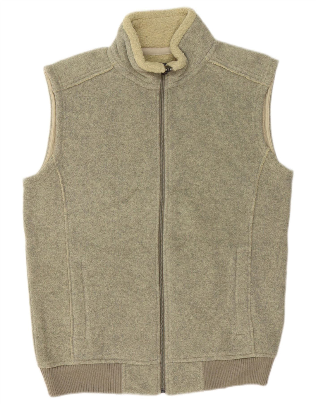 Marks & Spencer Herren-Trainingsanzug, ärmellos, Jacke, mittleres Khaki, Polyester