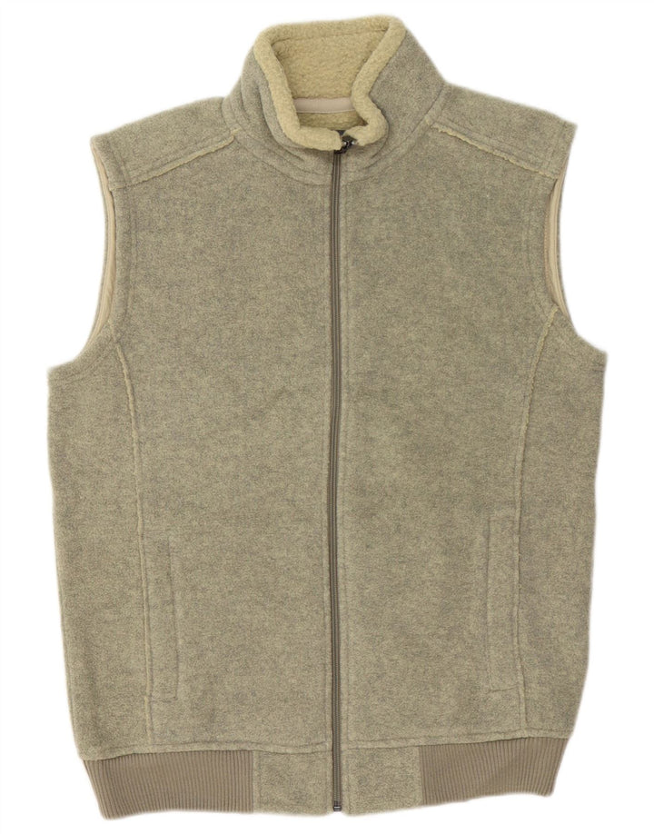 Marks & Spencer Herren-Trainingsanzug, ärmellos, Jacke, mittleres Khaki, Polyester