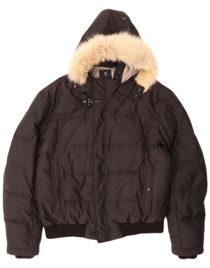 Fay Herren-Jacke mit Kapuze, gepolstert, UK 44, 2XL, Schwarz, Polyester