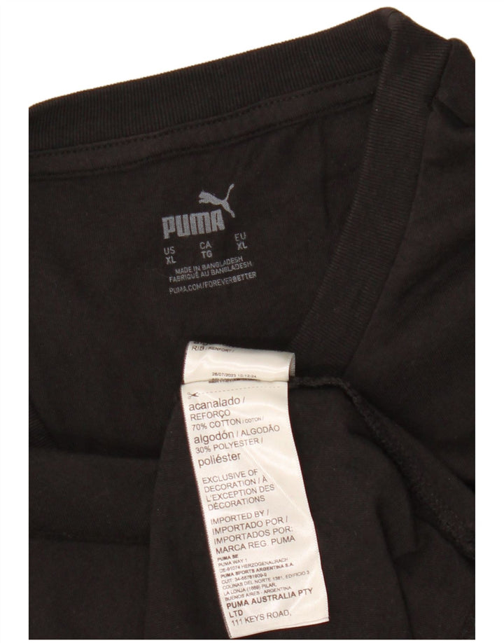 PUMA Herren Grafik T-Shirt Top XL Schwarz Baumwolle